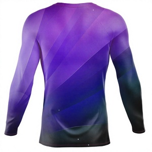 Venta al por mayor de sublimación de alta calidad de los hombres de secado rápido de cuello alto de manga larga camisas de compresión entrenamiento músculo gimnasio camisas Top - Product Image 2