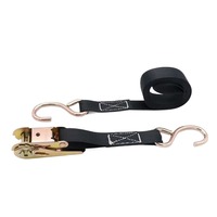 Sangle de fixation robuste en polyester de 1 pouce avec cliquet, résistance à la rupture de 1200 kg et crochet double en zinc coloré
