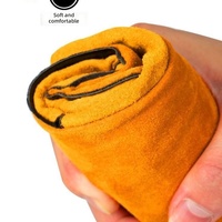 Gants de soudage en cuir de vachette double couche, résistants à l'usure, isolants thermiquement, longueur allongée, en daim souple, épaissis, pour la sécurité au travail