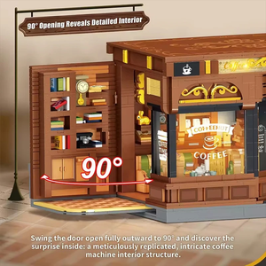 Bloques de Construcción de Cafetería de Estilo Americano de Lujo JD131, Ladrillos de Arquitectura de Cafetería con Vista a la Calle, Juguetes DIY, Regalos de Navidad para Adultos - Product Image 6