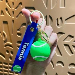 Cartoon <b>Ball</b> Keychain PVC Backpack Pendant with Alloy Metal for Volleyball Tennis Rugby Football Basketball Keyrings - Product Image 5