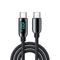 Câble de données USB C vers Type C Emark 100W PD à charge rapide de haute qualité, en alliage de zinc tressé, avec affichage numérique pour téléphone portable