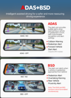 Caméra embarquée Carlover 4K AI avec ADAS, BSD, WIFI, GPS, écran IPS, double objectif avant/arrière, enregistreur vidéo, moniteur de stationnement, étanche
