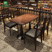 Chaises de table à manger rétro américaines en bois massif pour café, restaurant et café-Mobilier commercial pour les entreprises de style occidental