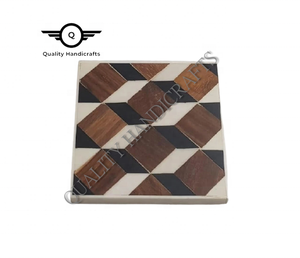 Unique Design High Quality Epoxy Resin Mango Wood <b>Blue</b> 10x10 CM Eco-Friendly Modern Handmade Tea <b>Coaster</b> India Quality - Product Image 2