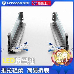 รางลิ้นชัก Unihopper แบบปิดนุ่มนวล ขนาด 1.8 มม. ผลิตจากเหล็ก สำหรับตู้เก็บของในครัว - Product Image 4