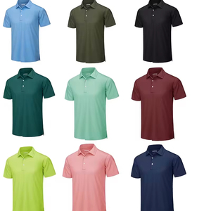 주문을 받아서 만들어진 도매 자수 빈 남자의 폴로 셔츠 여름 회사 상표 통기성 스포츠 사업 남자의 폴로 셔츠 - Product Image 1