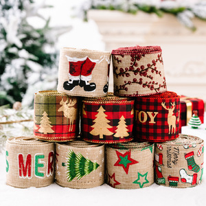 Dekorasi Natal Kartun Pita Linen Kreatif dan Strip Pohon Kecil untuk Acara Halloween DIY Dikemas dalam Kantong - Product Image 1
