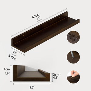 Wall Mounted Storage <b>Shelf</b> 3 Tier Black Multi Functional Display <b>Rack</b> For Living Room Bedroom - Product Image 5
