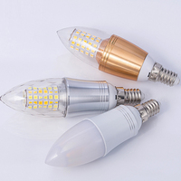 Lumières de bougie LED E14 super brillantes 5W/7W/9W/12W Ampoules de candélabre 6000K/4000K Économie d'énergie Utilisation hôtelière Lumière de lustre