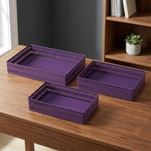 Ensemble de 3 plateaux en fer avec revêtement en poudre - Product Image 3