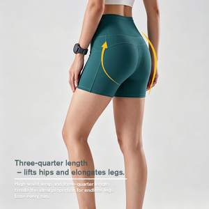 Shorts <span class=keywords><strong>de</strong></span> <span class=keywords><strong>compression</strong></span> pour femmes, 3 pouces, 80% nylon, 20% élasthanne, séchage rapide, antidérapants, avec poches - Product Image 2