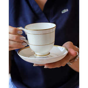 Christofle Messidor-Decorated 6-Piece Ceramic <b>Teacup</b> <b>Set</b> - Product Image 2