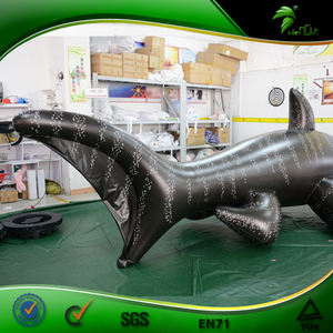 Flotador inflable de piscina de agua con dibujos de tiburón negro, juguete de pez inflable, modelado de Animal de mar - Product Image 3