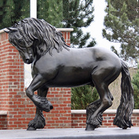 BLVE personnalisé décoratif extérieur en métal Animal laiton Statue coulée Bronze saut cheval Sculpture
