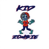 Accessoires de vêtement personnalisables : Broderie de serviettes, Sweat-shirt mode, Patch en tissu avec logo texte enfant zombie dessin animé, pour la confection de vêtements