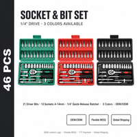 Kit de réparation automobile professionnel 46 pièces, ensemble d'outils à main de haute qualité avec clé hexagonale et tournevis dans un coffret