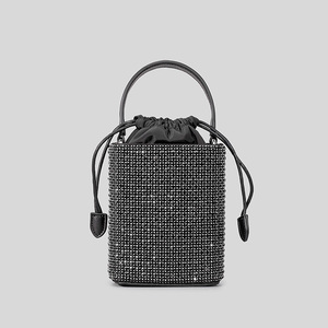 2024 Winter / 2024 Spring Trends <strong>Silver</strong> Crystal Mesh <strong>Bag</strong> With Crystal Handle Shiny Rhinestone <strong>Evening</strong> Bucket Crossbody <strong>Bag</strong> - Product Image 1