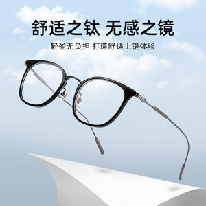 Monturas de Gafas Ovaladas Danyang 6010 de Titanio Puro, Montura Completa Ligera, Unisex, Lentes de Plástico - Product Image 2