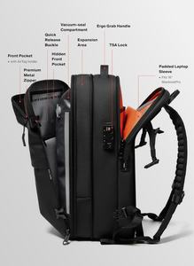 Sac à Dos de Voyage AERO Noir Extensible 60L avec Système de Compression d'<span class=keywords><strong>Air</strong></span>, Serrure TSA et Résistance à l'Eau – Bagage Cabine <span class=keywords><strong>Valise</strong></span> - Product Image 4