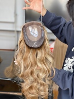 SHY Mini perruque à clipser en cheveux humains bruts chinois, texture Body Wave, avec partie invisible en dentelle, pour professionnels de salon