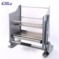 Cesto Elevatório Moderno para Armário de Cozinha com Vidro, Cromado e Função de Fechamento Suave - Acessório Elevador Retrátil