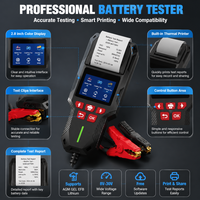 Testeur de batterie 12V 24V avec imprimante thermique, testeur CCA, analyseur de batterie pour voiture, camion, moto, AGM, GEL, EFB, Lithium