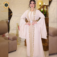 Abaya musulmane élégante et respirante en polyester pour femme, idéale pour les mariages et les fêtes, manches longues, mode du Moyen-Orient