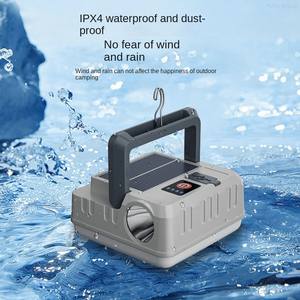 Outdoor Solar Waterproof Rechargeable LED Mobile Power Supply Camping <b>Flashlight</b> Searchlight IP65 Protection Multi-Color CE - Product Image 2