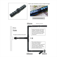 Raccords de tuyauterie droits durables à raccordement cannelé et à joint pour l'irrigation des serres et les outils de jardin, diamètre 1/2''
