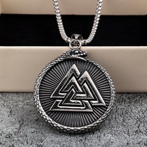 yunnique Vintage Stainless Steel Men's Pendant Viking <b>Compass</b> Symbol Charm Geometric Design Gift Jewelry - Product Image 4