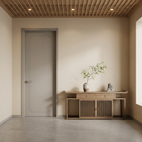 Porte intérieure en bois de style design moderne, texture réaliste de grain de bois, finition polymère CPL, insonorisante, à pousser et tirer, pour chambre et hôtel