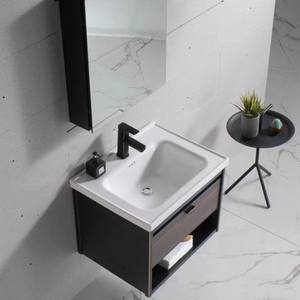 Modern Chocolate Brown Wall Mounted Bathroom Vanity with Smart LED <b>Mirror</b> Cabinet Glossy Finish - Product Image 4