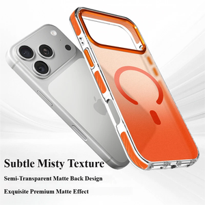 <span class=keywords><strong>Coque</strong></span> de téléphone magnétique <span class=keywords><strong>personnalisable</strong></span> à impression UV avec dégradé, <span class=keywords><strong>coque</strong></span> rigide transparente en acrylique pour iPhone 17 Series, anneau métallique pour appareil photo - Product Image 4