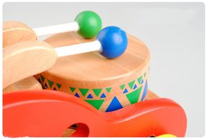 2025 Cute Bear Knocking Drum Walk <strong>Along</strong> Puppy <strong>Pull</strong> Boys Girls Wooden Walking <strong>Pull</strong> <strong>Dog</strong> Toy for Baby - Product Image 3