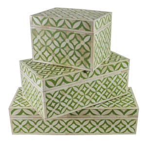 Boîte à bijoux en bois artisanale de luxe moderne indienne avec logo personnalisé de haute qualité et incrustation d'os pour l'emballage et l'usage décoratif - Product Image 1