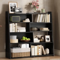 Étagère de rangement extensible en bois, bibliothèque en L à 4 niveaux réglable en 2 parties, extensible jusqu'à 47 pouces