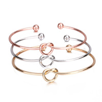 Gepersonaliseerde liefdesknoop mode sieraden armbanden bangles gouden verstelbare legering bruidsmeisje cadeau Valentijnsdag bangles sieraden vrouwen