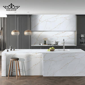 แผ่นควอตซ์ Goldtop 5131 Calacatta Arno หินสังเคราะห์ทันสมัยสำหรับเคาน์เตอร์ครัว ท็อปโต๊ะเครื่องแป้งโรงแรม ท็อปโต๊ะ และพื้น - Product Image 3