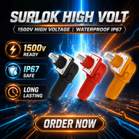 Connecteurs Surlok haute tension 1500V DC 120A pour batterie lithium, connecteurs mâle/femelle étanches IP67, bornes 2P en cuivre argenté