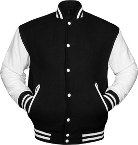 Vestes Letterman universitaires unisexes originales de style américain Printemps décontracté Polyester/coton cuir col montant coupe-vent - Product Image 6