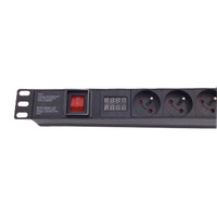 Support en rack 19 ''6 voies 8 voies 16A 230V AC France Socket Rack Mount Pdu avec écran LCD