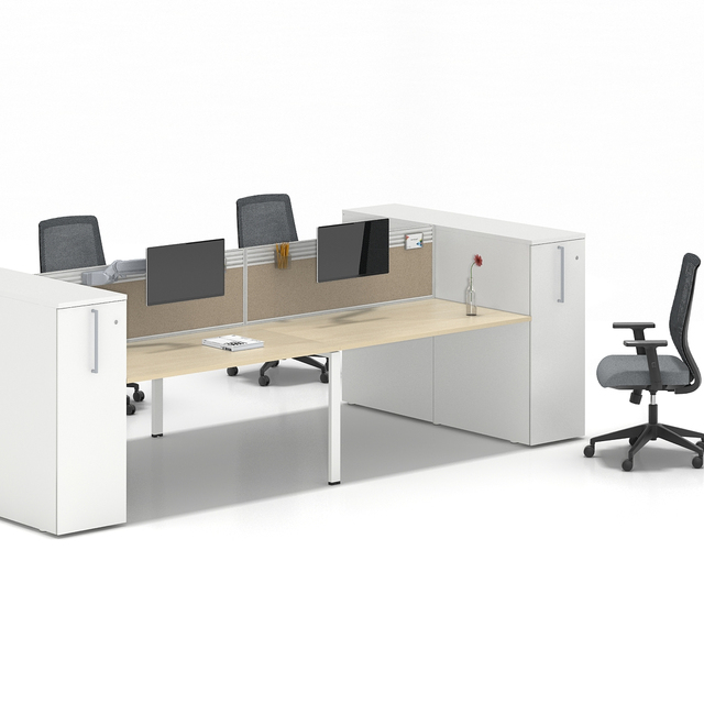Modular Office Workstation Cubicle 4/6 Seater Desk Design High Partition Writing Study Ergonomic Computer Furniture Conference T