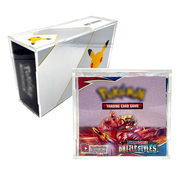 Acrylic Booster Display Case with Trade UV Filter  Acrylic Magnetic Box with Lid Trade Display Racks