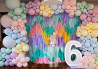 Rideau de franges en papier crépon OEM en vrac, guirlande arc-en-ciel en tissu pour décoration de scène, événements, vitrines et magasins