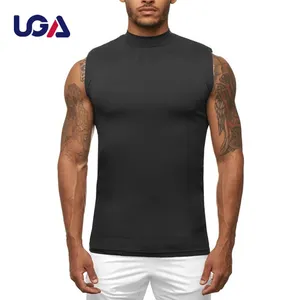 Hot Sales Fitness Mens Sleeveless Workout Shirts Quick Dry Adult Gym Shirt Tank Top Workout Training Singlet