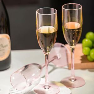 Verres à vin en plastique rose en gros, flûtes à champagne incassables, coupes à toast réutilisables en acrylique pour événements de mariage et décoration - Product Image 4