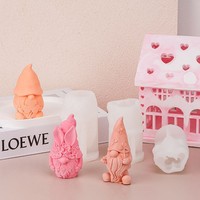 Moule en silicone pour bougie gnome œuf de Pâques, ornement en plâtre DIY Père Noël pour Halloween et Noël, forme irrégulière, Chine