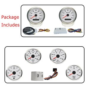 Velocímetro GPS de 85 mm, Medidor de Nivel de Combustible de 52 mm, Tacómetro de 160 MPH 0-8000 RPM, Juego de Indicadores con Retroiluminación de 7 Colores, Suministros Marinos para Barcos Negros - Product Image 3