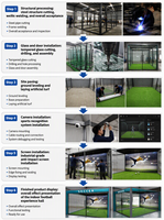 Simulateur de football intelligent, machine d'entraînement de football virtuelle interactive, construction métallique pour 1 à 2 personnes